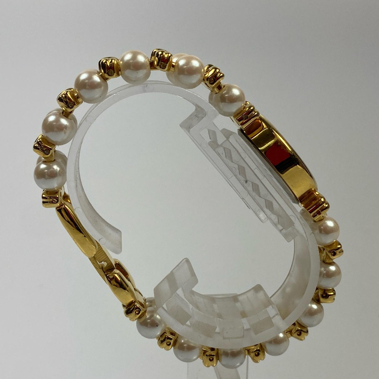 【中古】 パール 腕時計 ゴールド