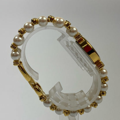 【中古】 パール 腕時計 ゴールド