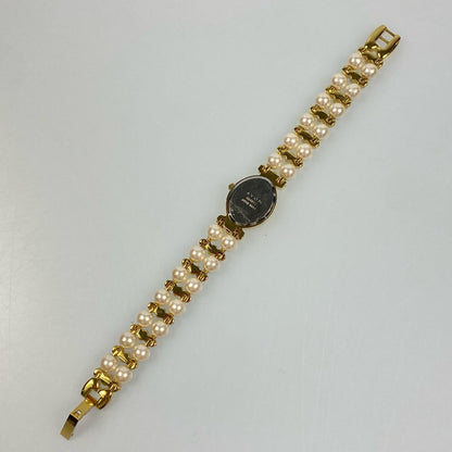 【中古】 パール 腕時計 ゴールド