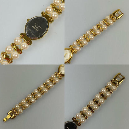 【中古】 パール 腕時計 ゴールド