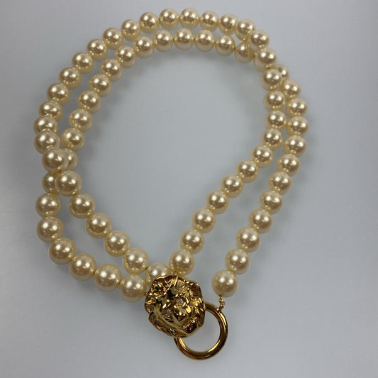 【中古】 ライオン/2連パール ネックレス