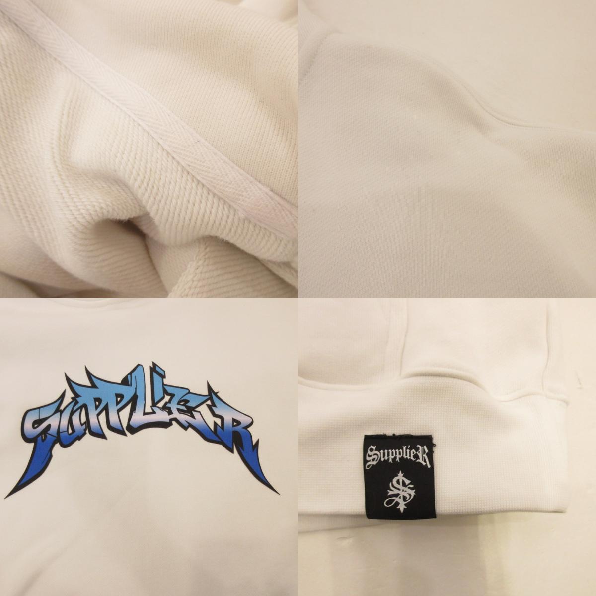 【中古】SUPPLIER | サプライヤー GRAFFITI LOGO HOODIE パーカー ホワイト サイズ：L
