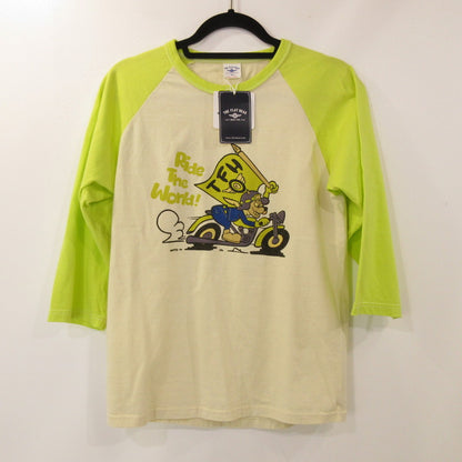 【中古】THE FLAT HEAD | ザフラットヘッド RAGLAN Q/S SHIRT 半袖Ｔシャツ FN-TSRB-003 ベージュ サイズ：38