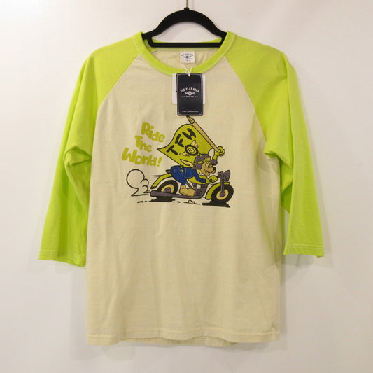 【中古】THE FLAT HEAD | ザフラットヘッド RAGLAN Q/S SHIRT 半袖Ｔシャツ FN-TSRB-003 ベージュ サイズ：38