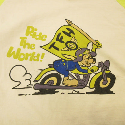【中古】THE FLAT HEAD | ザフラットヘッド RAGLAN Q/S SHIRT 半袖Ｔシャツ FN-TSRB-003 ベージュ サイズ：38