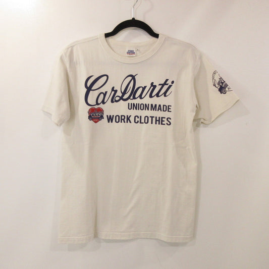 【中古】STUDIO DARTISAN | ステュディオダルチザン TURI-AMI TEE 'CarDarti' 半袖Ｔシャツ 9848C ホワイト サイズ：M