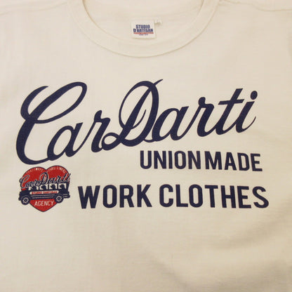 【中古】STUDIO DARTISAN | ステュディオダルチザン TURI-AMI TEE 'CarDarti' 半袖Ｔシャツ 9848C ホワイト サイズ：M
