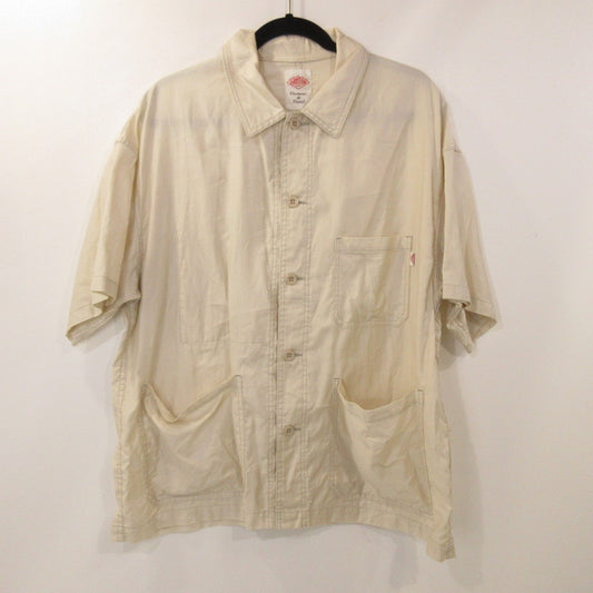 【中古】Danton | ダントン LIGHT MOLESKIN S/S SHIRT COVERALL カバーオール DT-A0314 SAMPLE品 アイボリー サイズ：40