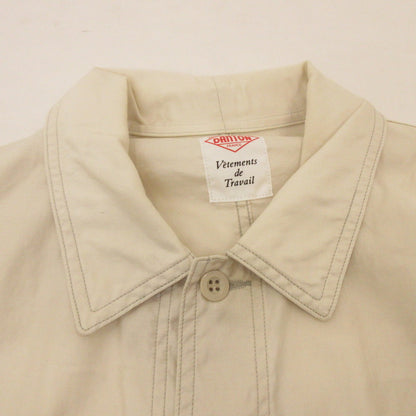 【中古】Danton | ダントン LIGHT MOLESKIN S/S SHIRT COVERALL カバーオール DT-A0314 SAMPLE品 アイボリー サイズ：40