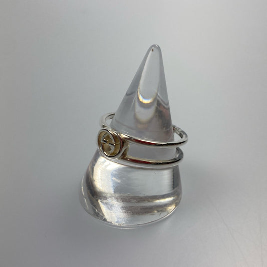 【中古】GUCCI | グッチ インターロッキングGスリムオープンバンド リング・指輪 298036 サイズ:#18