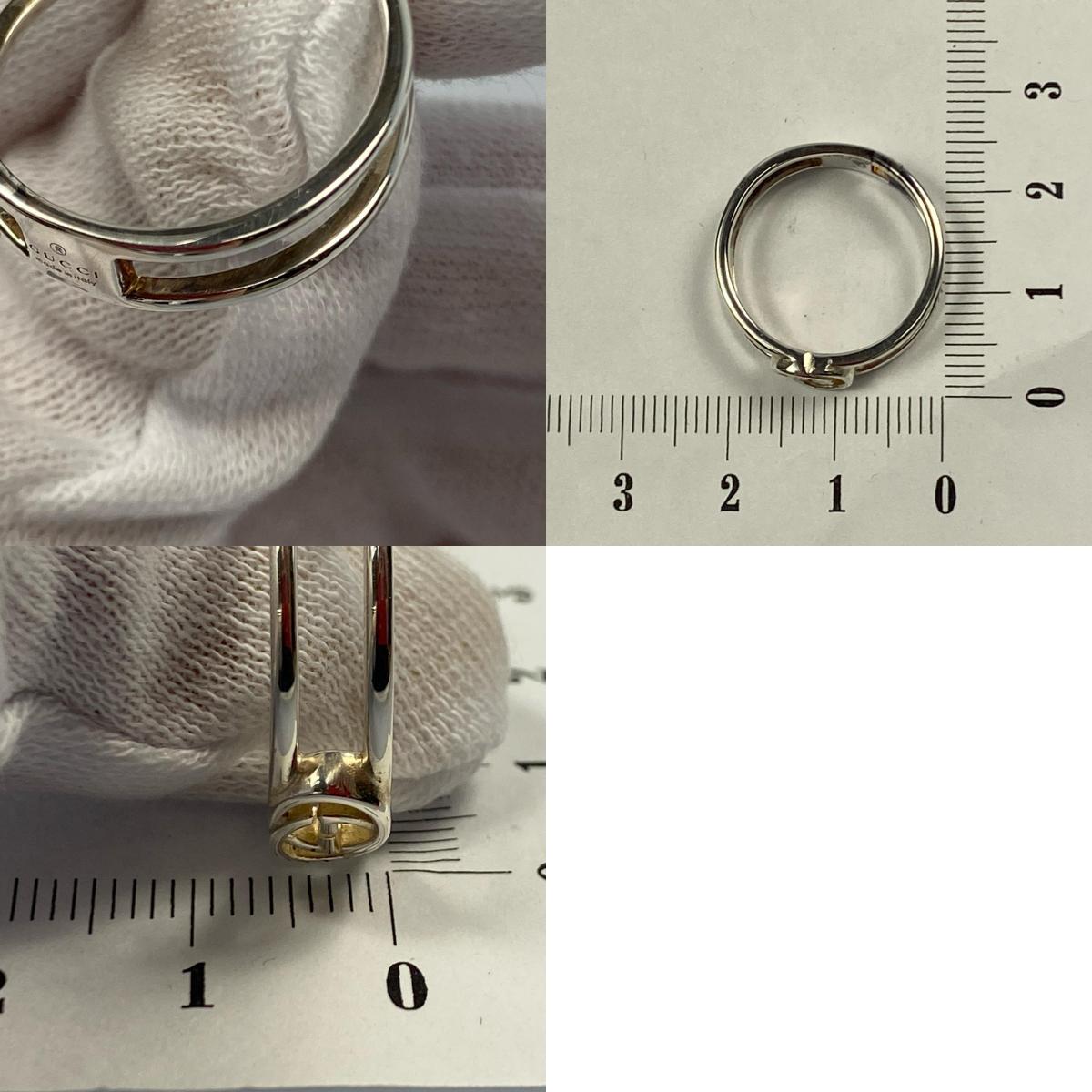 【中古】GUCCI | グッチ インターロッキングGスリムオープンバンド リング・指輪 298036 サイズ:#18