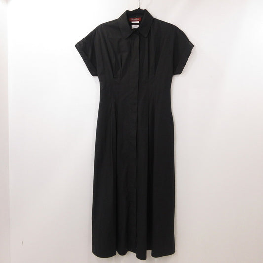 【中古】MAX MARA | マックスマーラ 比翼タック入S/Sシャツワンピース ワンピース 62210311607 STUDIO ブラック サイズ：38