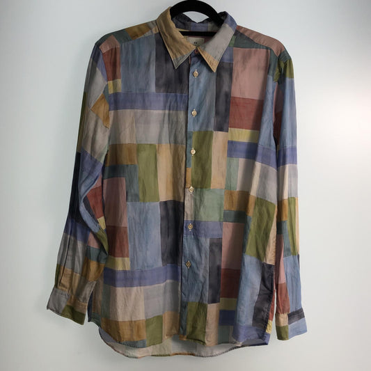 【中古】PS Paul Smith | ピーエスポールスミス カラーブロックカジュアルシャツ 長袖シャツ 152316 765X 2025S/S マルチカラー サイズ：L