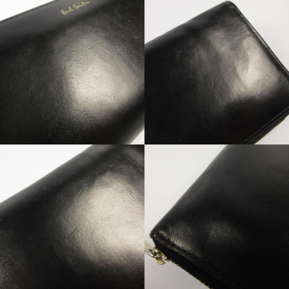 【中古】Paul Smith | ポール・スミス レザーリュクスシャインラウンドジップ 長財布 843420 P566 ブラック