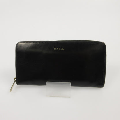 【中古】Paul Smith | ポール・スミス レザーリュクスシャインラウンドジップ 長財布 843420 P566 ブラック