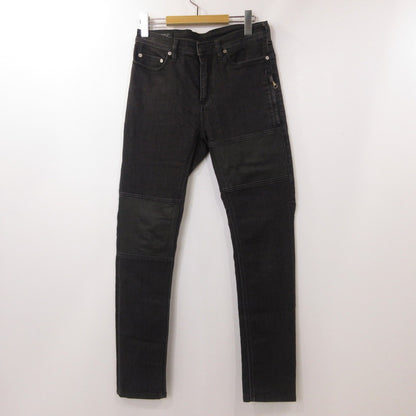 【中古】NEIL BARRETT | ニールバレット LEATHER PATSHED SUPER SKINNY LEG JEAN デニムパンツ PBDE162C E804T 国内正規品 グレー サイズ：30