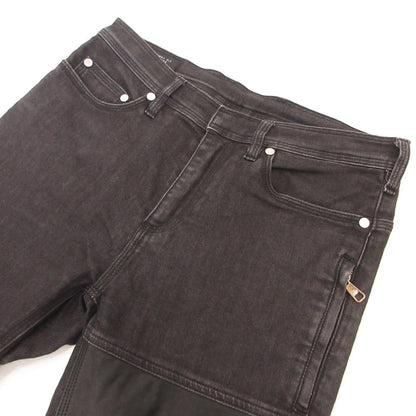 【中古】NEIL BARRETT | ニールバレット LEATHER PATSHED SUPER SKINNY LEG JEAN デニムパンツ PBDE162C E804T 国内正規品 グレー サイズ：30