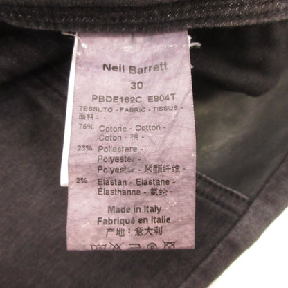 【中古】NEIL BARRETT | ニールバレット LEATHER PATSHED SUPER SKINNY LEG JEAN デニムパンツ PBDE162C E804T 国内正規品 グレー サイズ：30