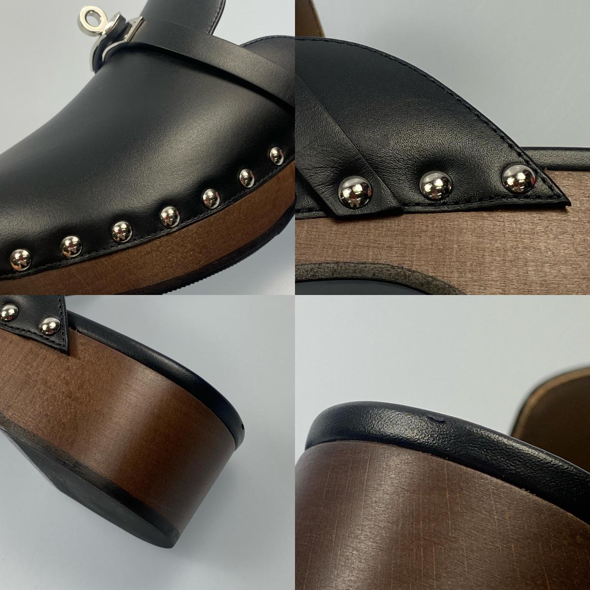 【中古】HERMES | エルメス ミュールカルロッタ サンダル 年式:2021S/S ブラック 23cm