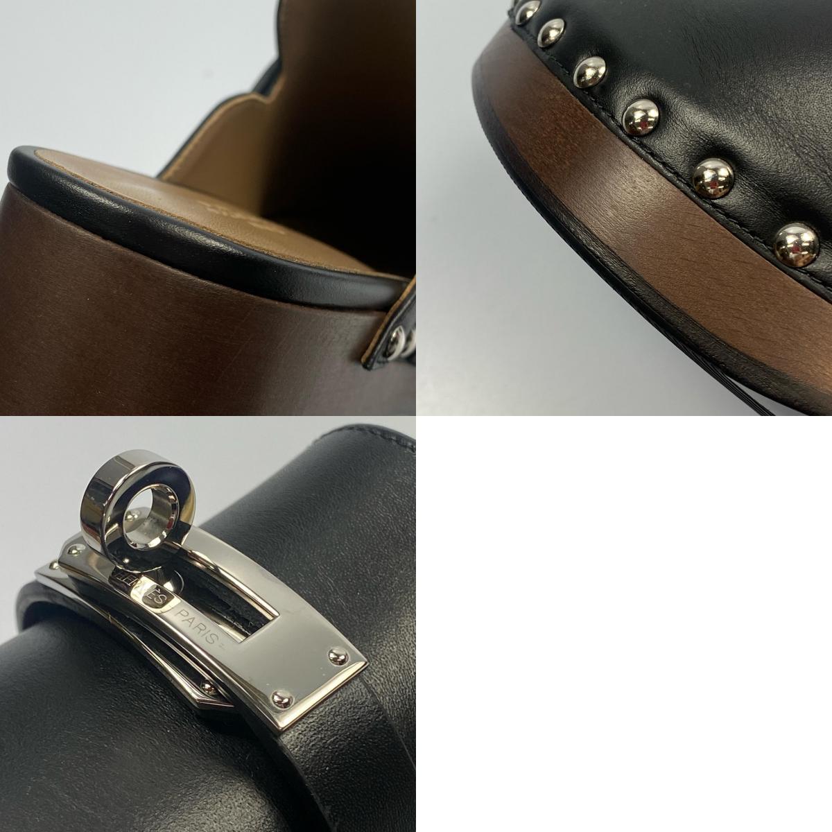 【中古】HERMES | エルメス ミュールカルロッタ サンダル 年式:2021S/S ブラック 23cm