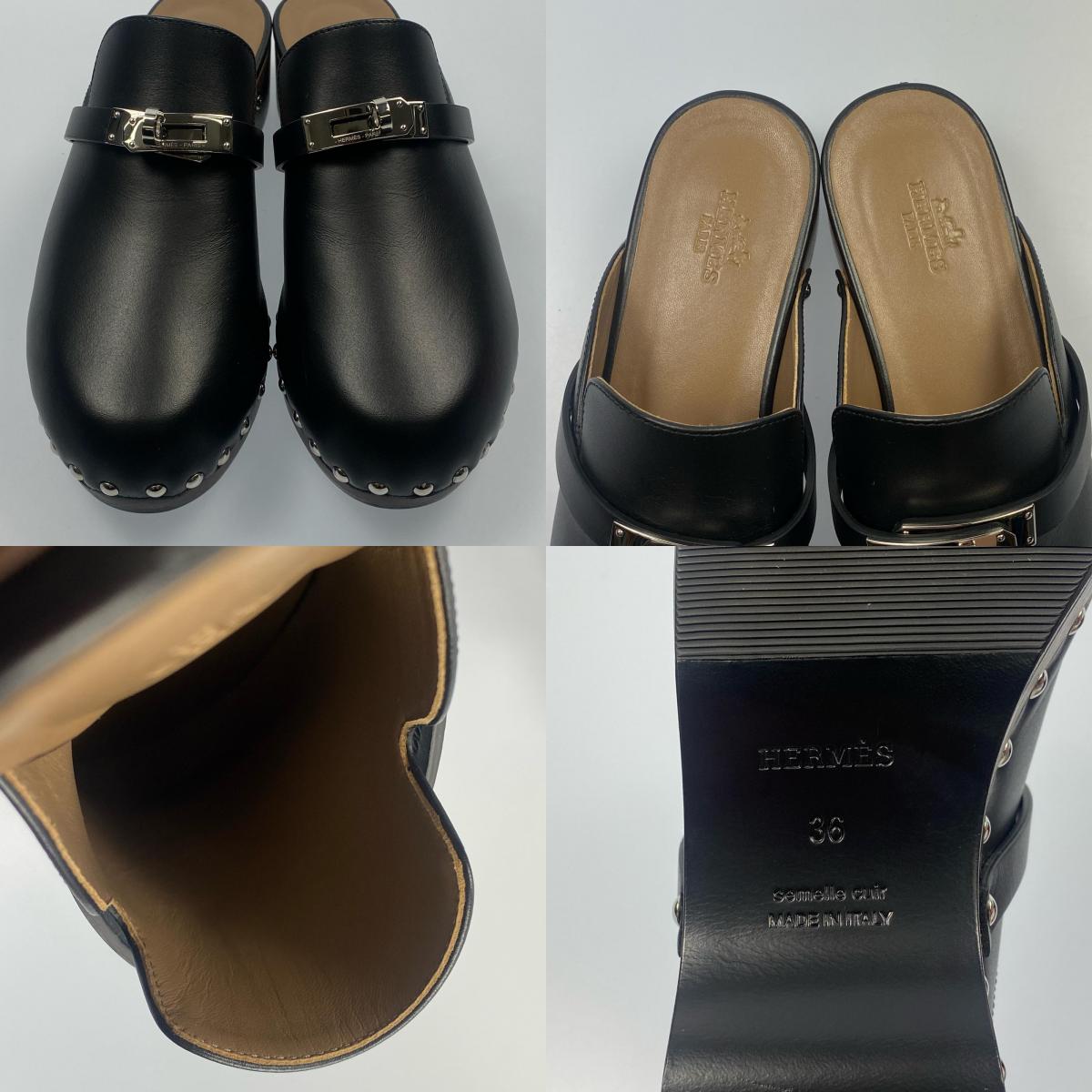 【中古】HERMES | エルメス ミュールカルロッタ サンダル 年式:2021S/S ブラック 23cm