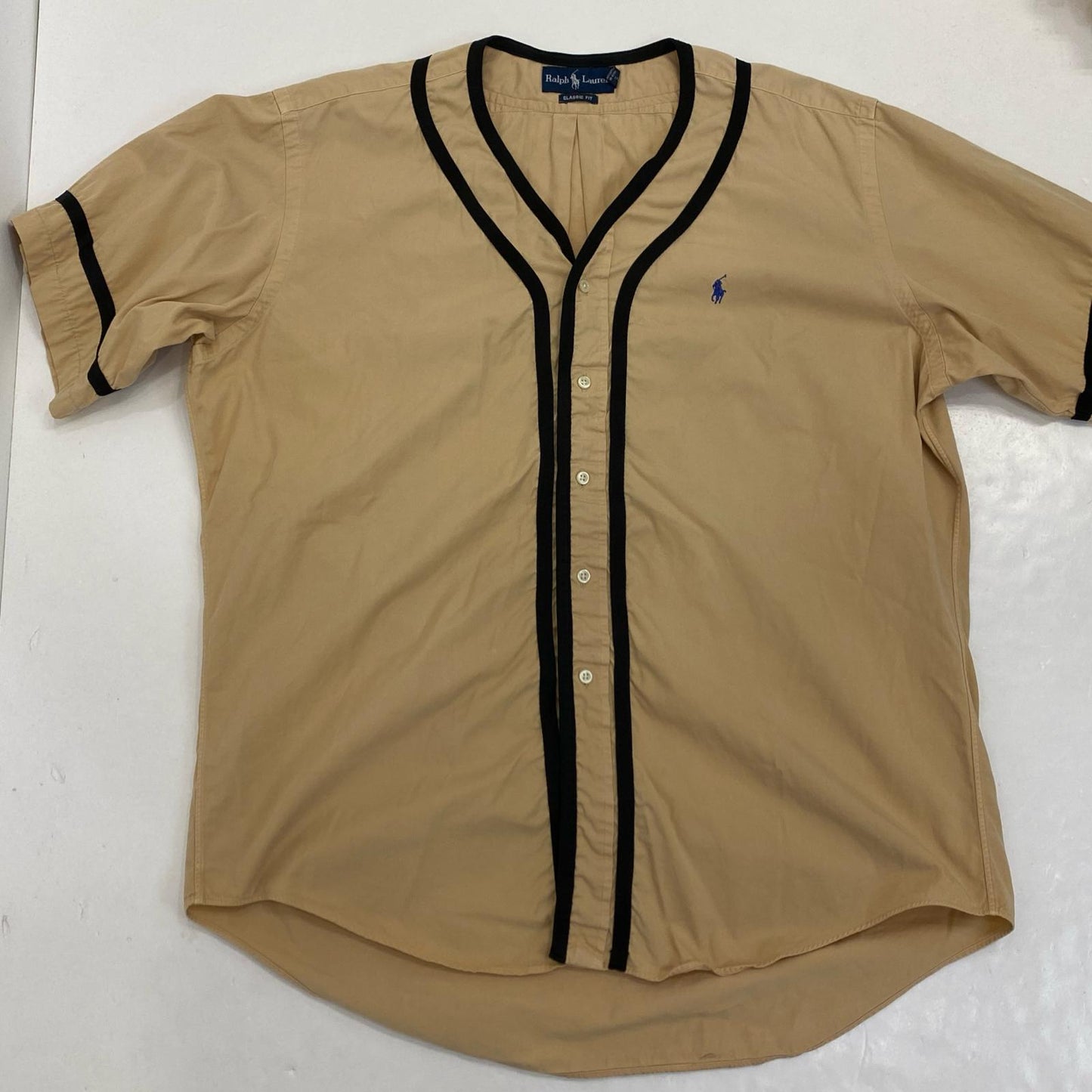 【中古】POLO RALPH LAUREN | ポロ・ラルフローレン 半袖シャツ ベージュ サイズ：L