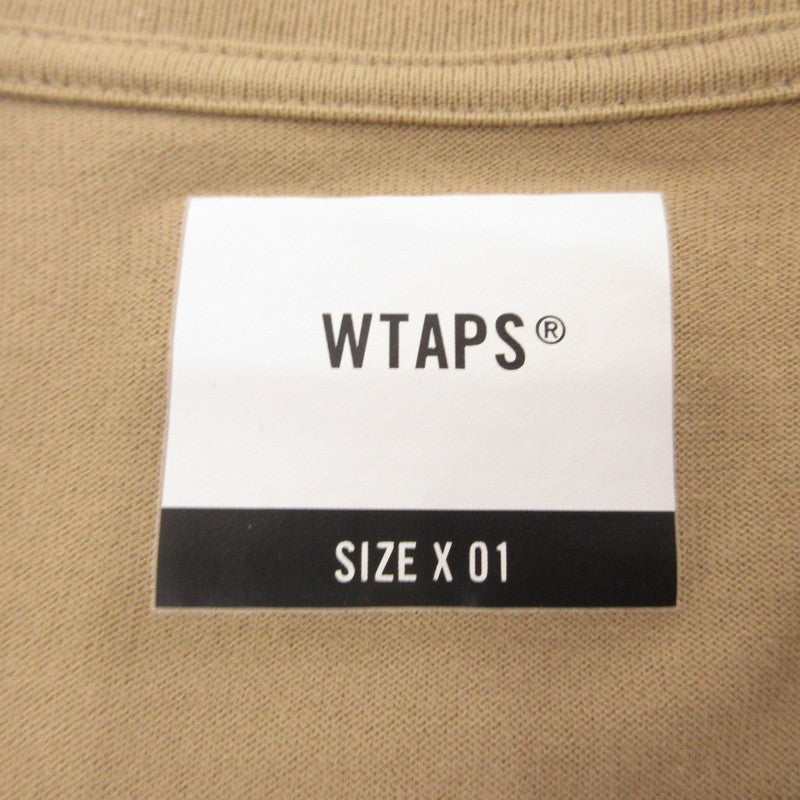 【中古】W)TAPS | ダブルタップス WTVUA LS TEE 長袖Ｔシャツ 211ATDT-LT01S ベージュ サイズ：1