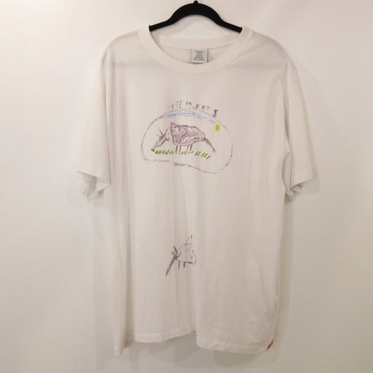 【中古】VETEMENTS | ヴェトモンベトモン Elephant Ella Tee 半袖Ｔシャツ UAH19TR312 ホワイト サイズ：L