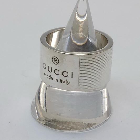 【中古】GUCCI | グッチ トレードマークワイド リング・指輪 シルバーリング