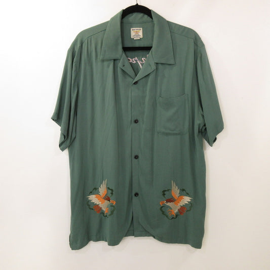 【中古】HOUSTON | ヒューストン SOUVENIR SHIRT 半袖シャツ 40686 グリーン サイズ：L