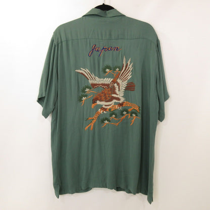 【中古】HOUSTON | ヒューストン SOUVENIR SHIRT 半袖シャツ 40686 グリーン サイズ：L