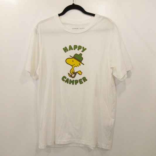 【中古】COACH | コーチ WOOD PECKER 半袖Ｔシャツ C3394 ホワイト サイズ：M