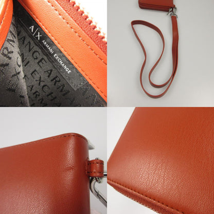 【中古】ARMANI EXCHANGE | アルマーニエクスチェンジ AXロゴストラップ付き二つ折り財布 長財布 958500 ブラウン