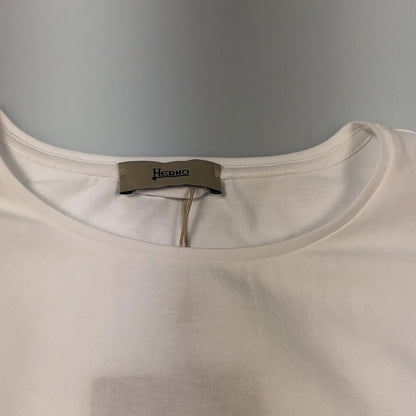 【中古】Herno | ヘルノ 手描き風ロゴプリントTシャツ 半袖Ｔシャツ JG000178D 2023S/S ホワイト サイズ：40
