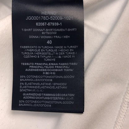 【中古】Herno | ヘルノ 手描き風ロゴプリントTシャツ 半袖Ｔシャツ JG000178D 2023S/S ホワイト サイズ：40
