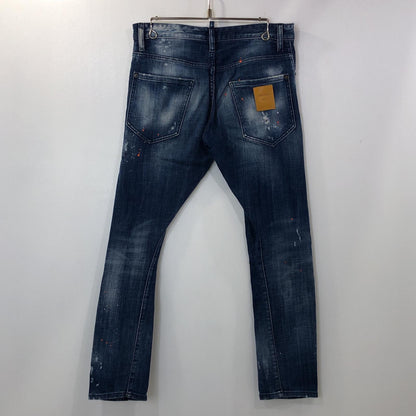 【中古】DSQUARED2 | ディースクエアード SEXY TWIST JEAN デニムパンツ S74LB0822 2020S/S ペイント加工 国内正規品 ブルー サイズ：44