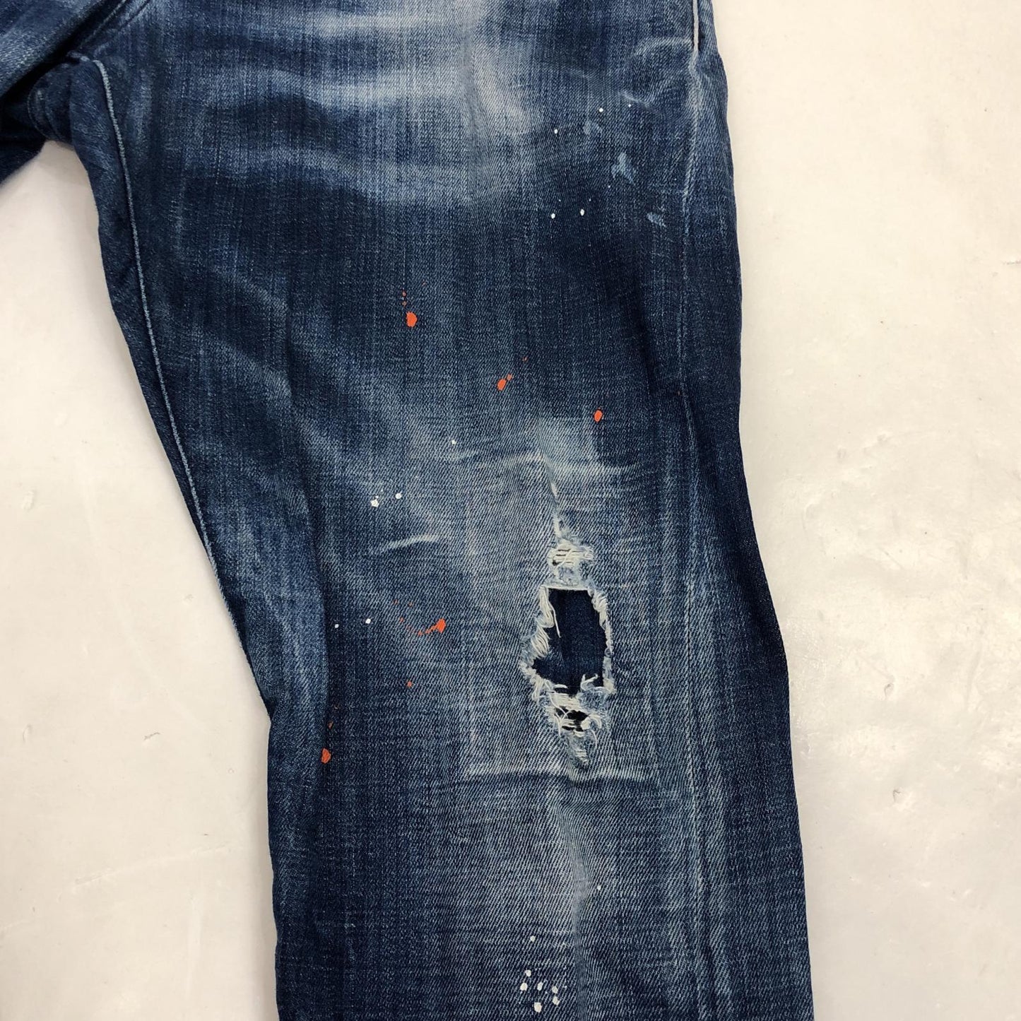 【中古】DSQUARED2 | ディースクエアード SEXY TWIST JEAN デニムパンツ S74LB0822 2020S/S ペイント加工 国内正規品 ブルー サイズ：44