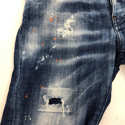【中古】DSQUARED2 | ディースクエアード SEXY TWIST JEAN デニムパンツ S74LB0822 2020S/S ペイント加工 国内正規品 ブルー サイズ：44
