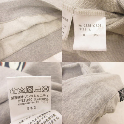 【中古】HYSTERIC GLAMOUR | ヒステリックグラマー HYSTERIC EVIL’S 衿付きスウェット スウェット 02251CS05 グレー サイズ：L