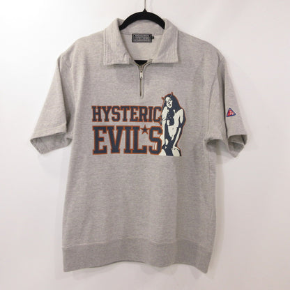 【中古】HYSTERIC GLAMOUR | ヒステリックグラマー HYSTERIC EVIL’S 衿付きスウェット スウェット 02251CS05 グレー サイズ：L