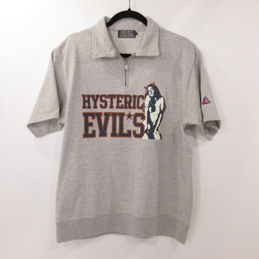 【中古】HYSTERIC GLAMOUR | ヒステリックグラマー HYSTERIC EVIL’S 衿付きスウェット スウェット 02251CS05 グレー サイズ：L