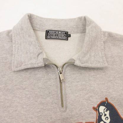 【中古】HYSTERIC GLAMOUR | ヒステリックグラマー HYSTERIC EVIL’S 衿付きスウェット スウェット 02251CS05 グレー サイズ：L