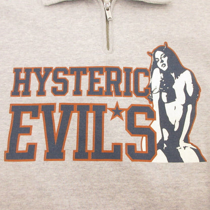 【中古】HYSTERIC GLAMOUR | ヒステリックグラマー HYSTERIC EVIL’S 衿付きスウェット スウェット 02251CS05 グレー サイズ：L