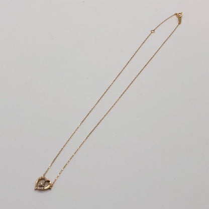 【中古】4℃ | ヨンドシー ダイヤ付きハート ネックレス K18