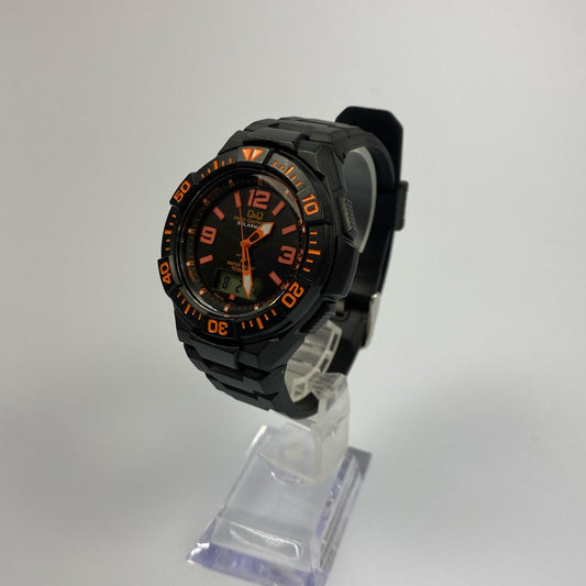【中古】Q&Q | キューアンドキュー SOLARMATE 腕時計 MD06-315 アナデジ電波ソーラー ブラック