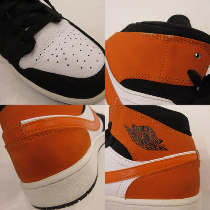 【中古】NIKE | ナイキ AIR JORDAN 1 MID 'SHATTERED BACKBOARD' スニーカー 554724-058 オレンジ 28cm