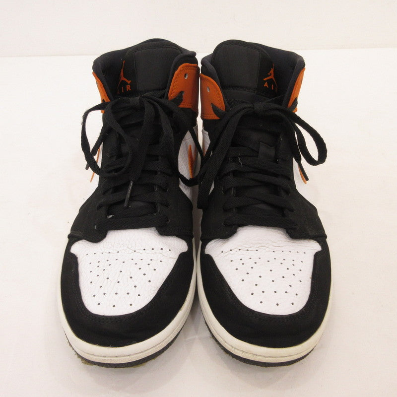 【中古】NIKE | ナイキ AIR JORDAN 1 MID 'SHATTERED BACKBOARD' スニーカー 554724-058 オレンジ 28cm
