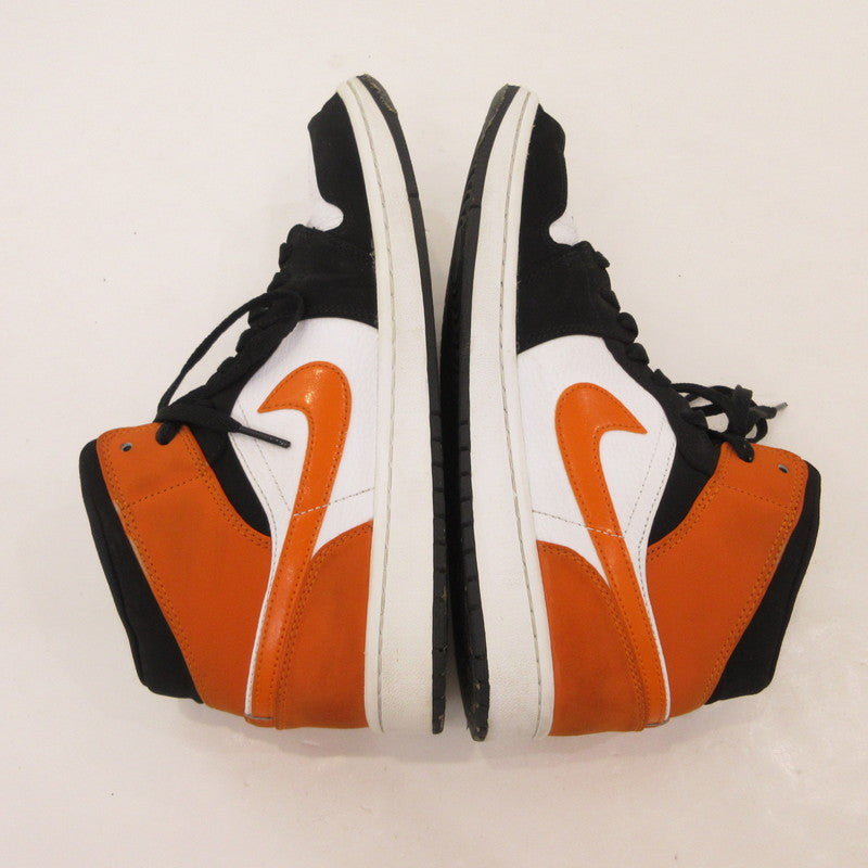 【中古】NIKE | ナイキ AIR JORDAN 1 MID 'SHATTERED BACKBOARD' スニーカー 554724-058 オレンジ 28cm