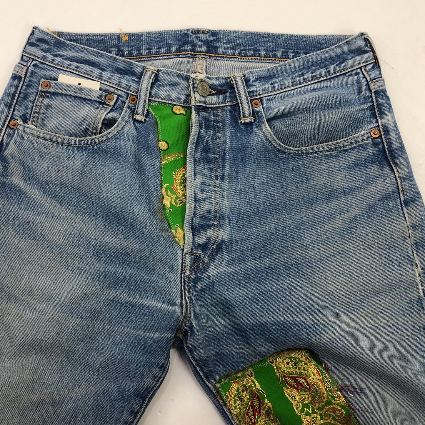 【中古】 KINRAN PATCHWORK DENIM PANTS デニムパンツ 813-20071009 W:33 ブルー