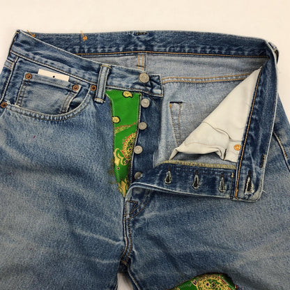【中古】 KINRAN PATCHWORK DENIM PANTS デニムパンツ 813-20071009 W:33 ブルー